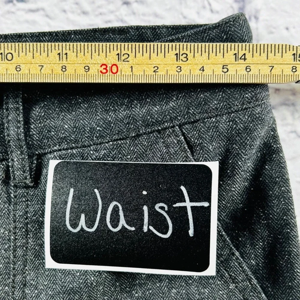 J Crew Womens Grey Herringbone Slim Ankle Pants Zip Hem Patch Pocket Size 2
